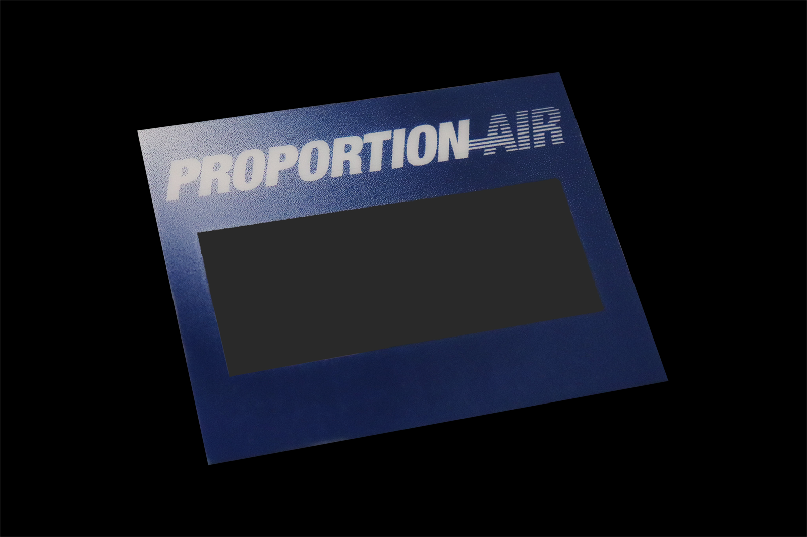 Blue Polycarbonate Label with a Window
